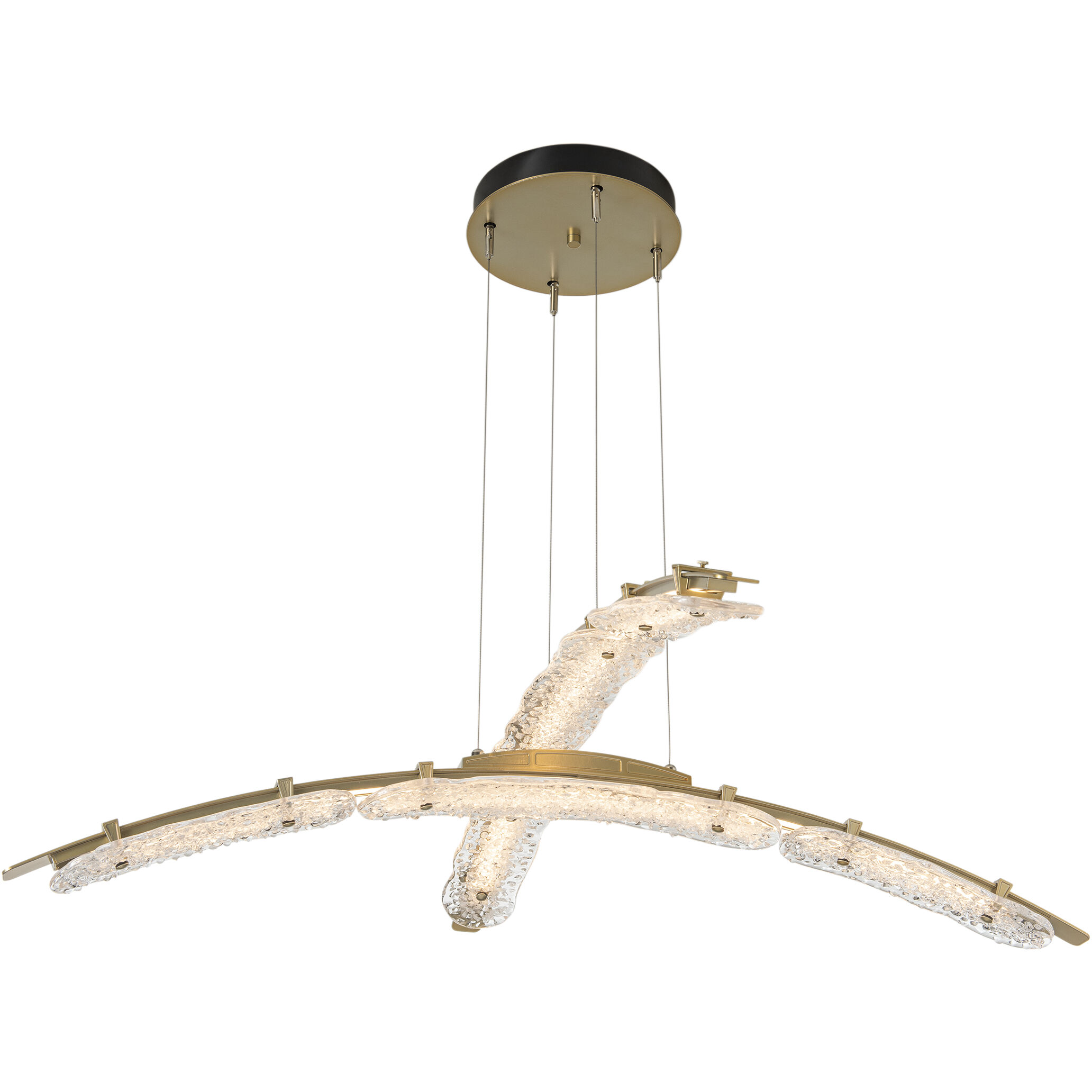 Glissade LED 43.5 inch Modern Brass Double Pendant Ceiling Light, Large