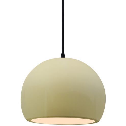 Radiance LED 7 inch Vanilla Gloss and Matte Black Pendant Ceiling Light
