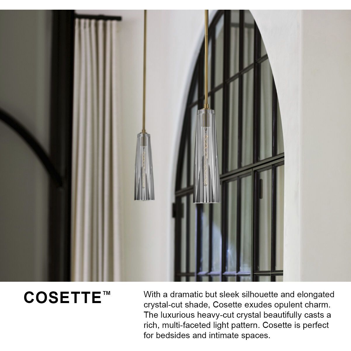 Cosette LED 5 inch Heritage Brass Pendant Ceiling Light in Heritage Brass / Smoke