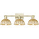 Natural Ballston Dome 3 Light 26 inch Antique Brass Bath Vanity Light Wall Light