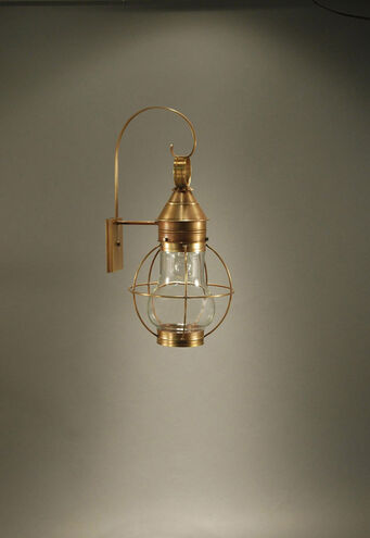 Bosc 1 Light 24.75 inch Antique Brass Outdoor Wall Light in Clear Glass