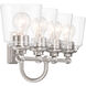 Antonia 4 Light 35 inch Brushed Nickel Bath Vanity Light Wall Light