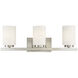 Contemporary 3 Light 24 inch Brushed Nickel Bathroom Vanity Light Wall Light