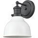 Haralson 1 Light 7 inch Charcoal Vanity Light Wall Light in Enamel White