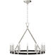 Chapman & Myers Darlana5 LED 30 inch Polished Nickel and Black Rattan Ring Chandelier Ceiling Light, Medium