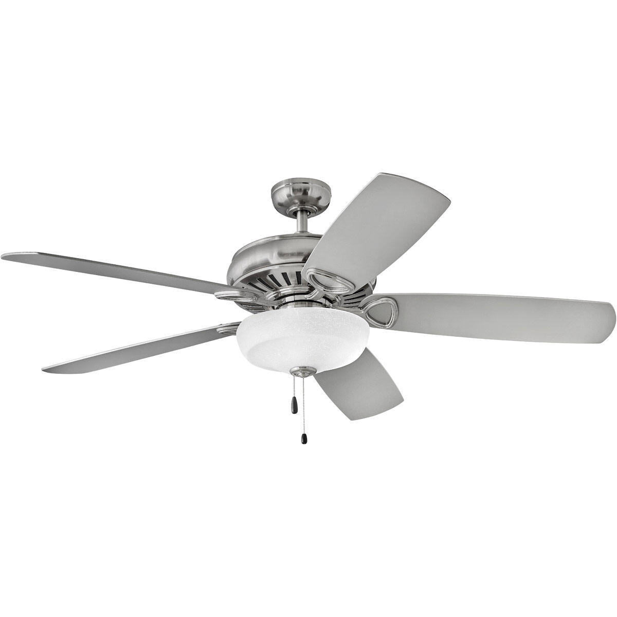 Gladiator Illuminated 60 inch Brushed Nickel with Dark Walnut/Silver Blades Ceiling Fan