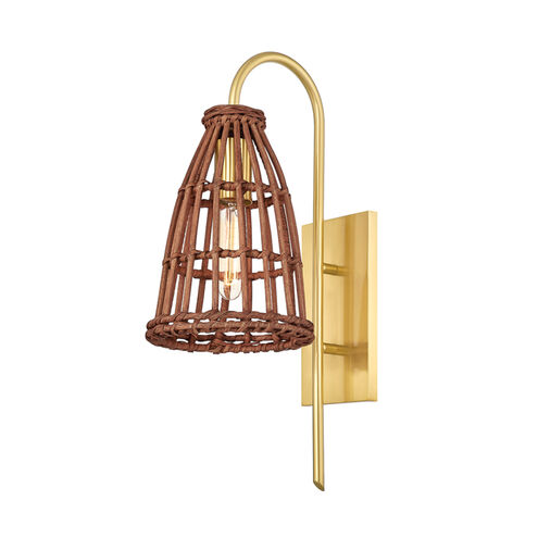 Jordan 1 Light 6.5 inch Aged Brass Wall Sconce Wall Light