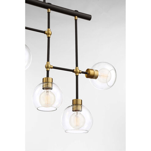 Pierre 7 Light 20 inch Polished Brass and Matte Black with Glass Chandelier Ceiling Light