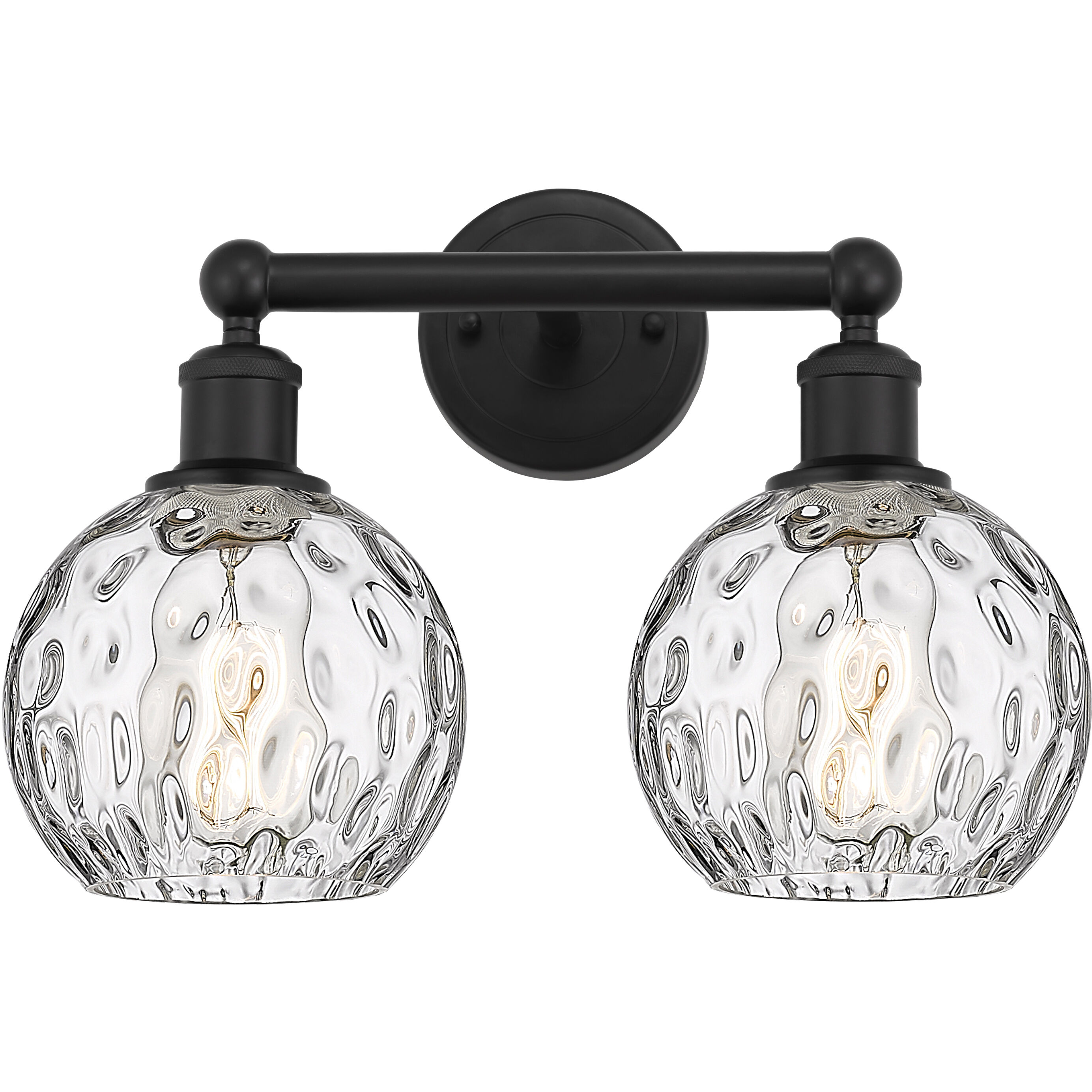 Edison Athens Water Glass 2 Light 15 inch Matte Black Bath Vanity Light Wall Light