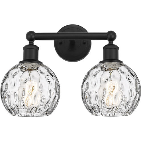 Edison Athens Water Glass 2 Light 15 inch Matte Black Bath Vanity Light Wall Light