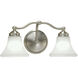 Soleil 2 Light 17.5 inch Brushed Nickel Vanity Light Wall Light