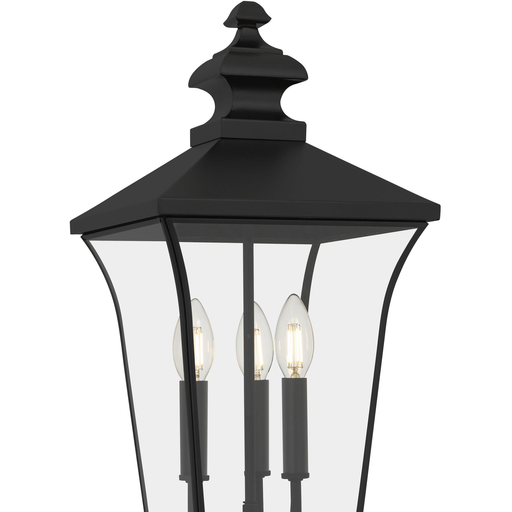 Farley 3 Light 22.75 inch Matte Black Outdoor Post Lantern