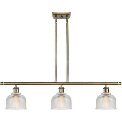 Ballston Dayton LED 36 inch Antique Brass Island Light Ceiling Light in Clear Glass, Ballston