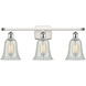 Ballston Hanover 3 Light 26 inch White and Polished Chrome Bath Vanity Light Wall Light in Mouchette Glass, Ballston