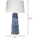Pleated 32.25 inch 150.00 watt Cornflower Blue Table Lamp Portable Light