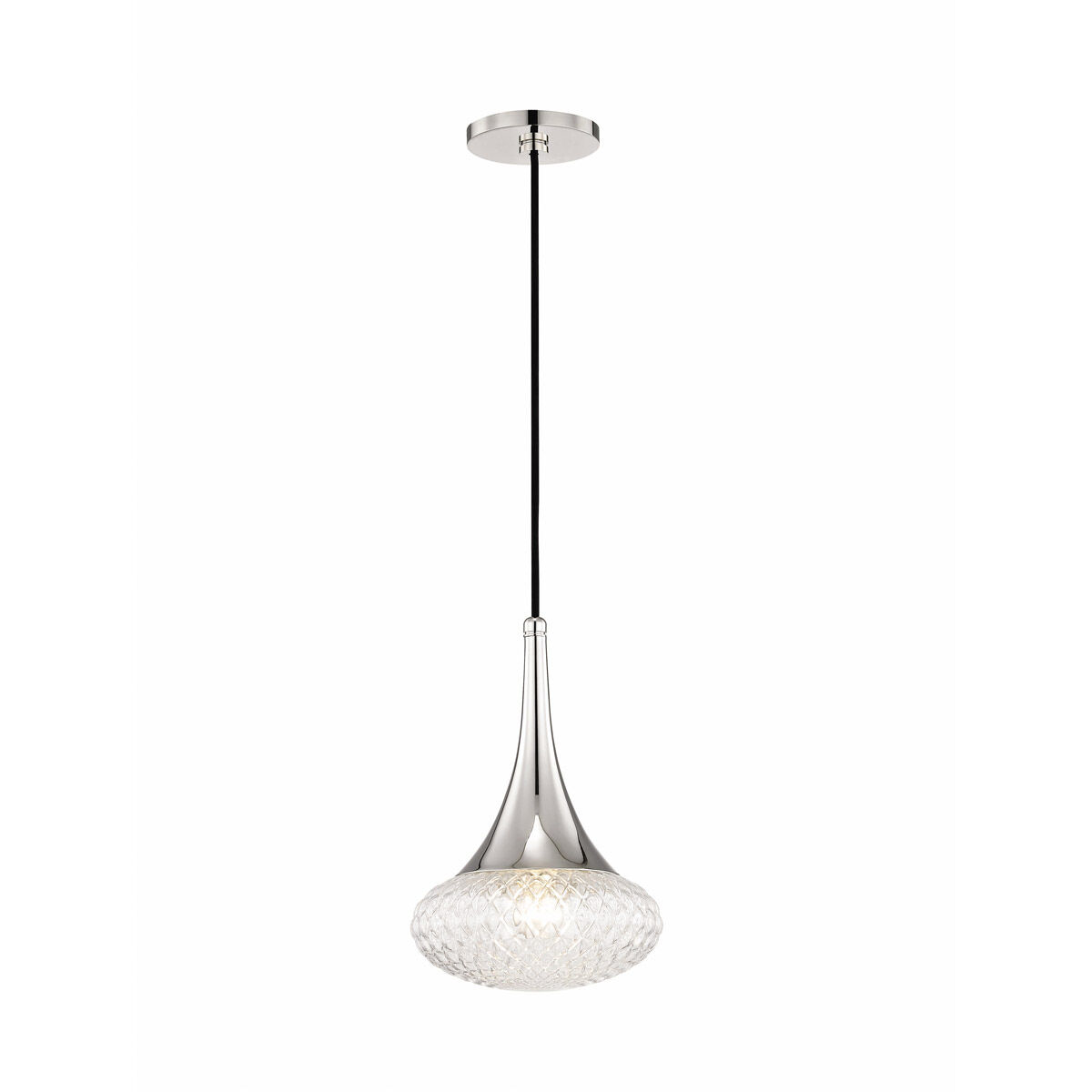 Bella 1 Light 8.5 inch Polished Nickel Pendant Ceiling Light
