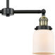 Franklin Restoration Small Bell 2 Light 21 inch Black Antique Brass Chandelier Ceiling Light in Matte White Glass, Franklin Restoration