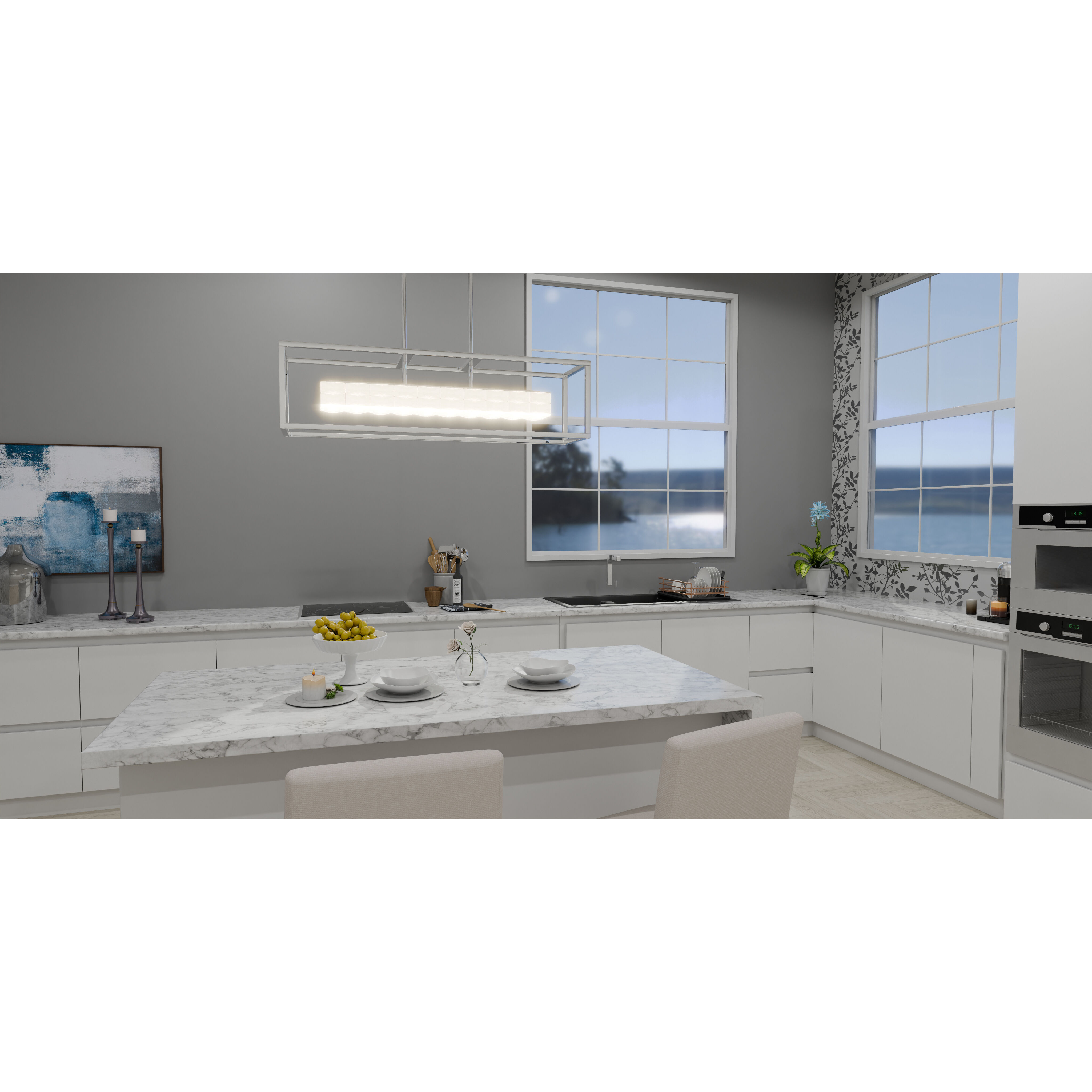 Dazzle LED 35.5 inch Polished Chrome Island Light Ceiling Light, Small