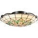 Portica 1 Light 16 inch Bronze Tiffany Flush Mount Ceiling Light