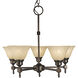 Taylor 5 Light 24 inch Brushed Nickel with White Marble Glass Shade Dining Chandelier Ceiling Light
