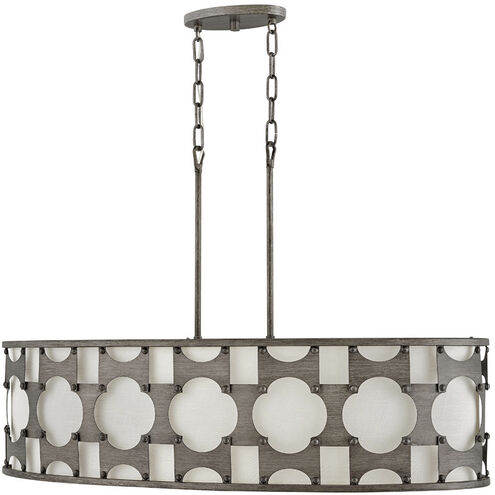 Carter 6 Light 37 inch Weathered Bronze Indoor Linear Chandelier Ceiling Light, Oval