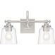 Antonia 2 Light 17.38 inch Brushed Nickel Bath Vanity Light Wall Light