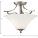 Treme 2 Light 13 inch Brushed Nickel Semi Flush Mount Ceiling Light