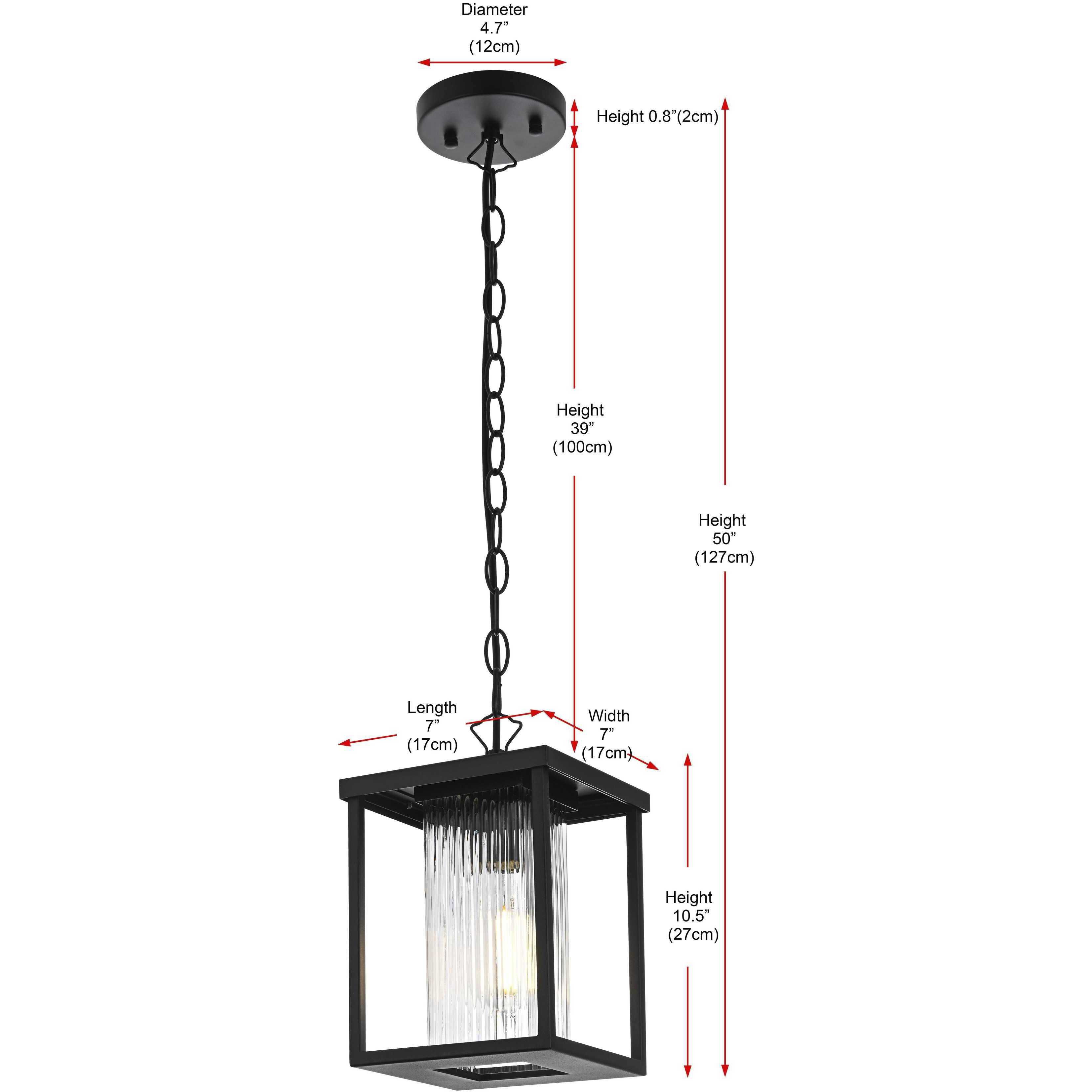 Dover 1 Light 7 inch Black Outdoor Pendant
