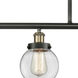 Ballston Beacon LED 48 inch Black Antique Brass Island Light Ceiling Light in Clear Glass