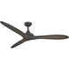 Vapor 60 inch Coal with Toned Koa Blades Ceiling Fan in Coal/Toned Koa