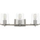 Perry 3 Light 24 inch Antique Nickel Bath Light Wall Light, Large