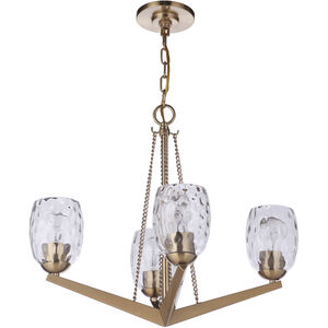 Guiding Star 4 Light 22 inch Satin Brass Chandelier Ceiling Light