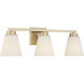 Strayhan 3 Light 22 inch Modern Gold Bathroom Vanity Light Wall Light