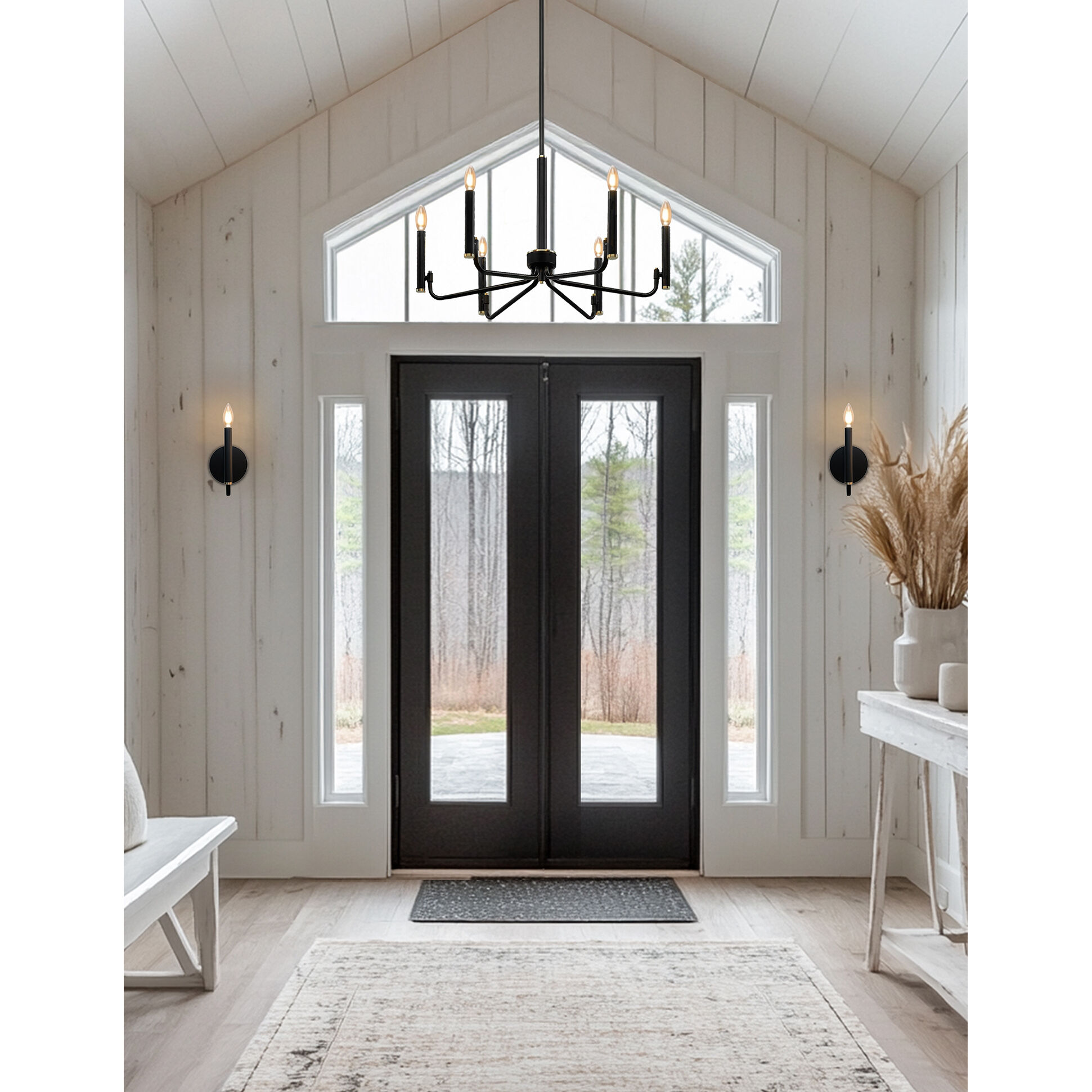 Bedford LED 24 inch Matte Black Chandelier Ceiling Light