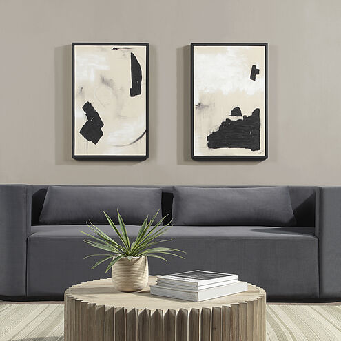 Asia Beige/Black/White Canvas Art, 2 Piece