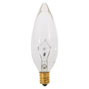 Lumos Incandescent BA9 1/2 Candelabra E12 15 watt 120V 2700K Light Bulb