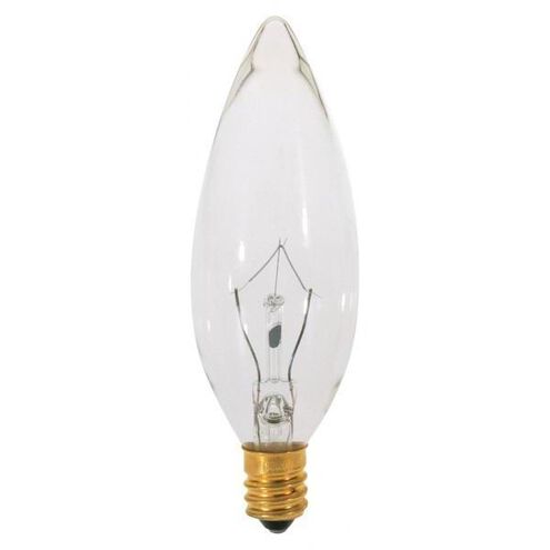 Lumos Incandescent BA9 1/2 Candelabra E12 15 watt 120V 2700K Light Bulb