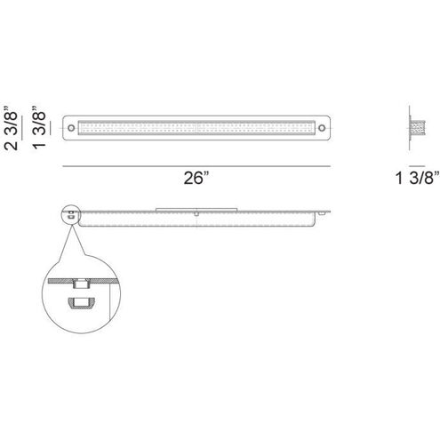 Magdele LED 26 inch Aluminum Wall Sconce Wall Light