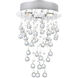 Rain Drop 3 Light 12 inch Chrome Flush Mount Ceiling Light