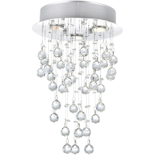 Rain Drop 3 Light 12 inch Chrome Flush Mount Ceiling Light