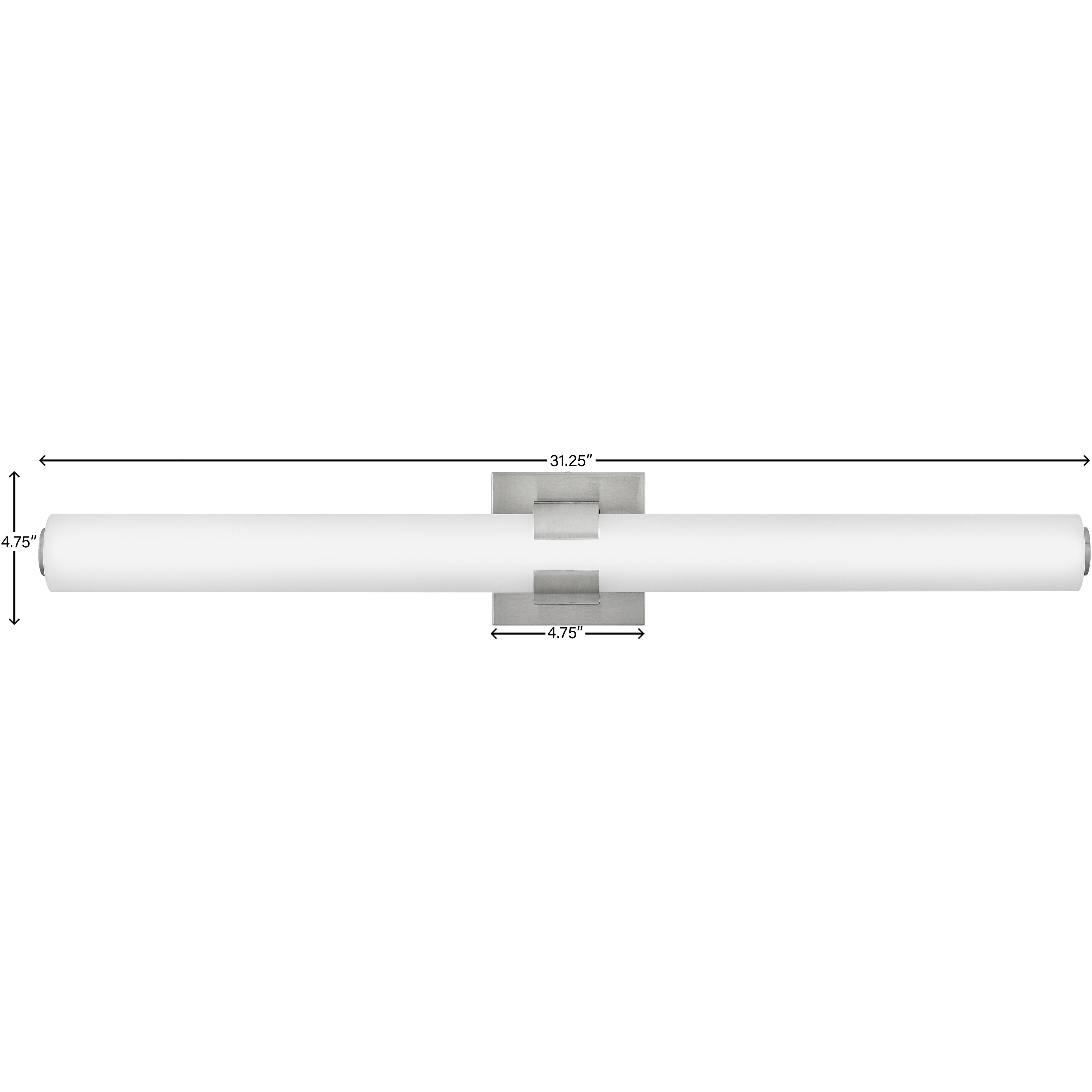 Aiden LED 31 inch Brushed Nickel Vanity Light Wall Light, Vertical