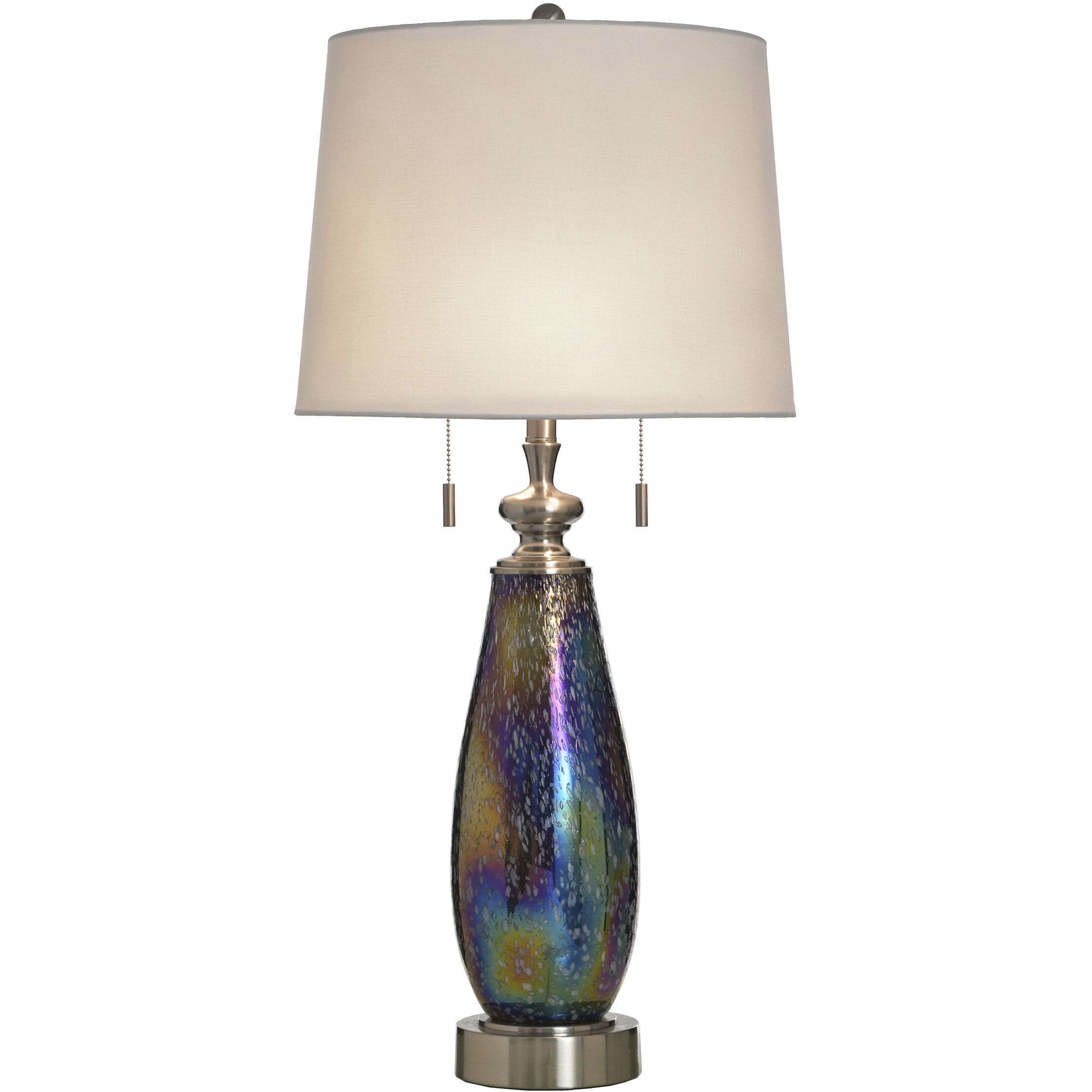 Cameron 34 inch 60 watt Wellen and White Table Lamp Portable Light