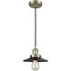 Franklin Restoration Railroad 1 Light 8 inch Antique Brass Mini Pendant Ceiling Light in Incandescent, Matte Black, Franklin Restoration