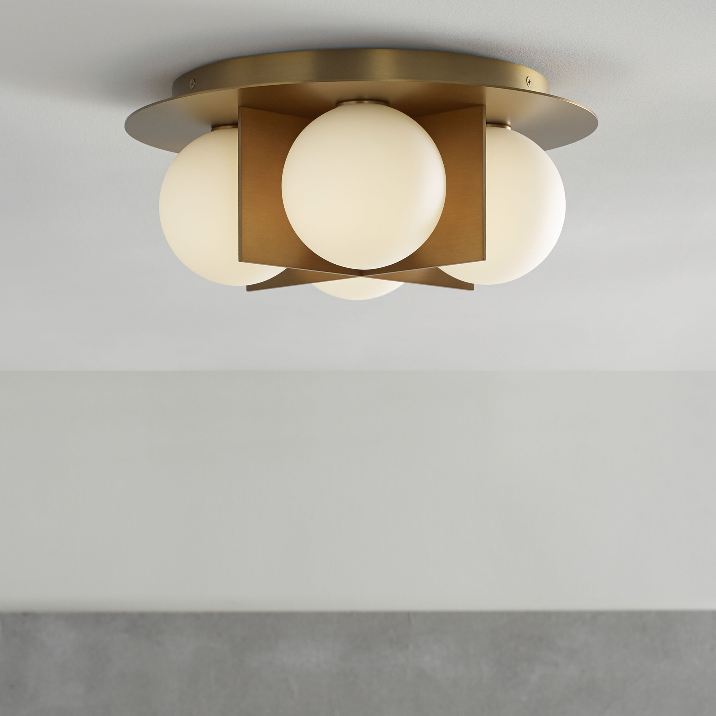 Sean Lavin Orbel LED 15 inch Aged Brass Flush Mount Ceiling Light in LED 90 CRI 3000K