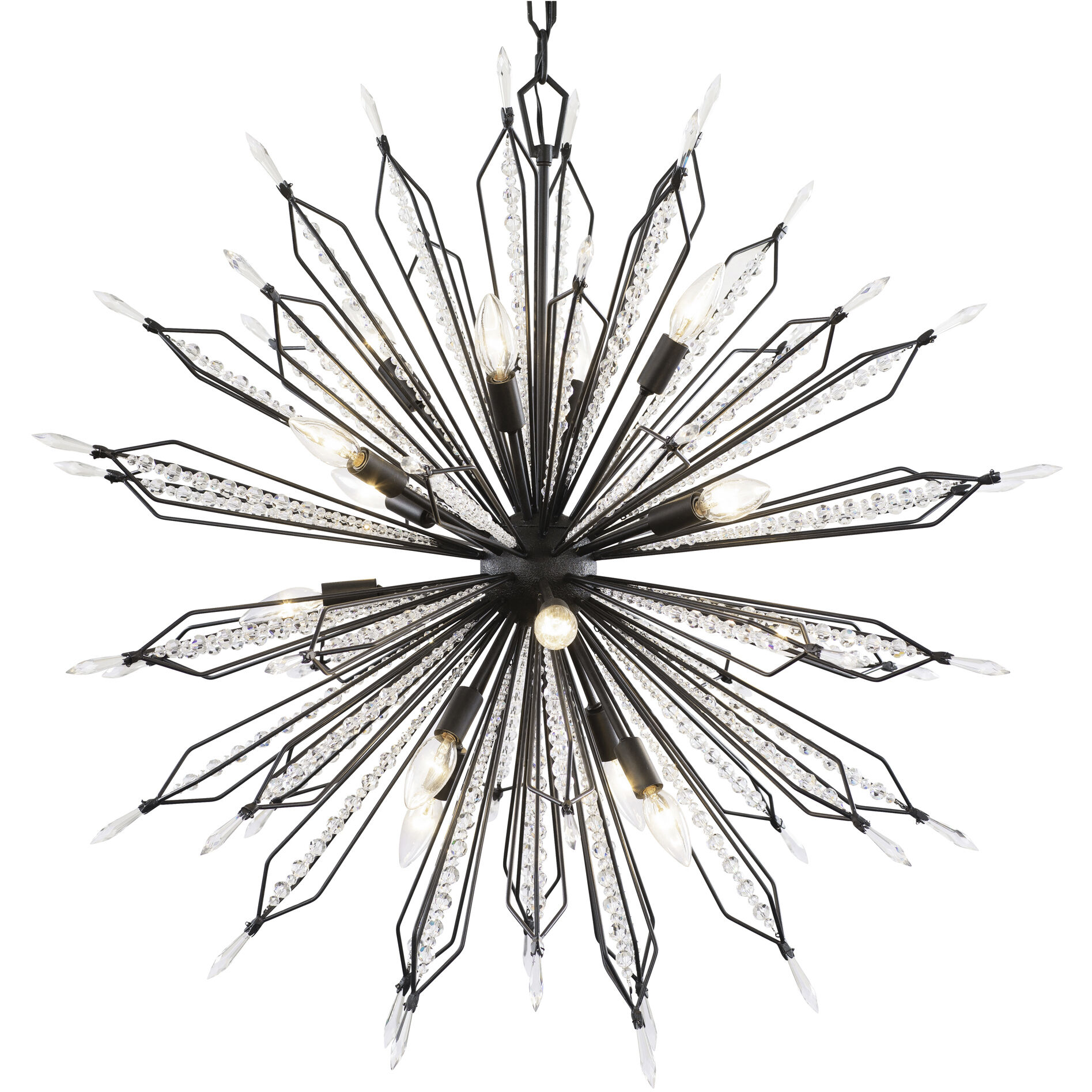 Orbital 16 Light 36 inch Carbon Pendant Ceiling Light