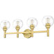 Sutton 4 Light 31.5 inch Brushed Gold Vanity Wall Light