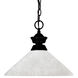 Shark 1 Light 14 inch Matte Black Pendant Ceiling Light in 5, Angular White Linen Glass