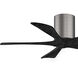 Atlas Irene-5H 42 inch Brushed Pewter with Matte Black Blades Ceiling Fan, Flush Mounted