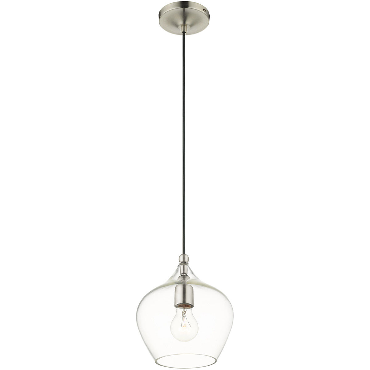 Pendants 1 Light 8 inch Brushed Nickel Pendant Ceiling Light