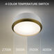 Salvo LED 12 inch White and Aged Brass Flush Mount Ceiling Light in 2700K, White/Aged Brass, dweLED